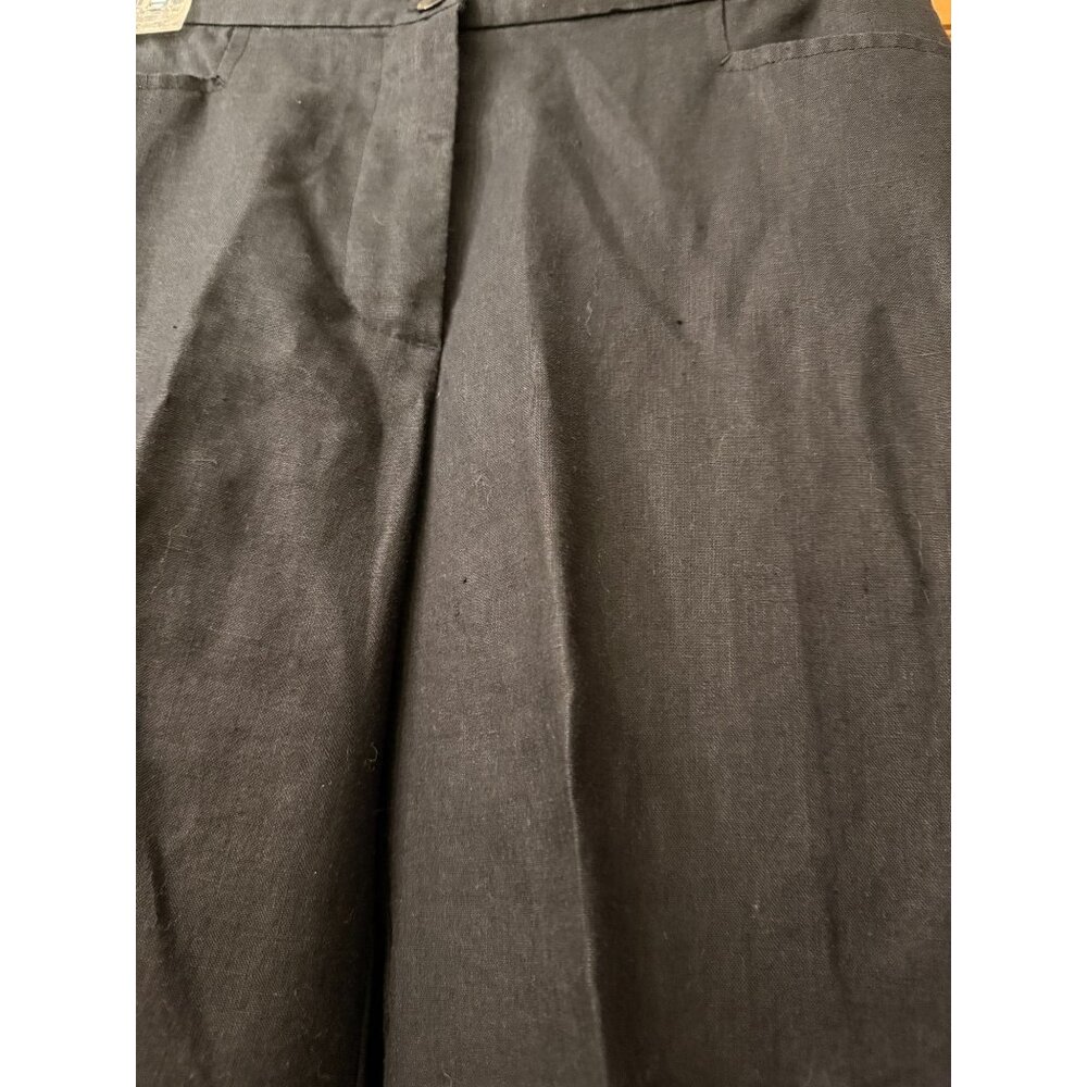 Vtg Liz Claiborne Audra Womens Black Linen Wide-Leg Pants Size 10 Comfortable - Picture 6 of 13